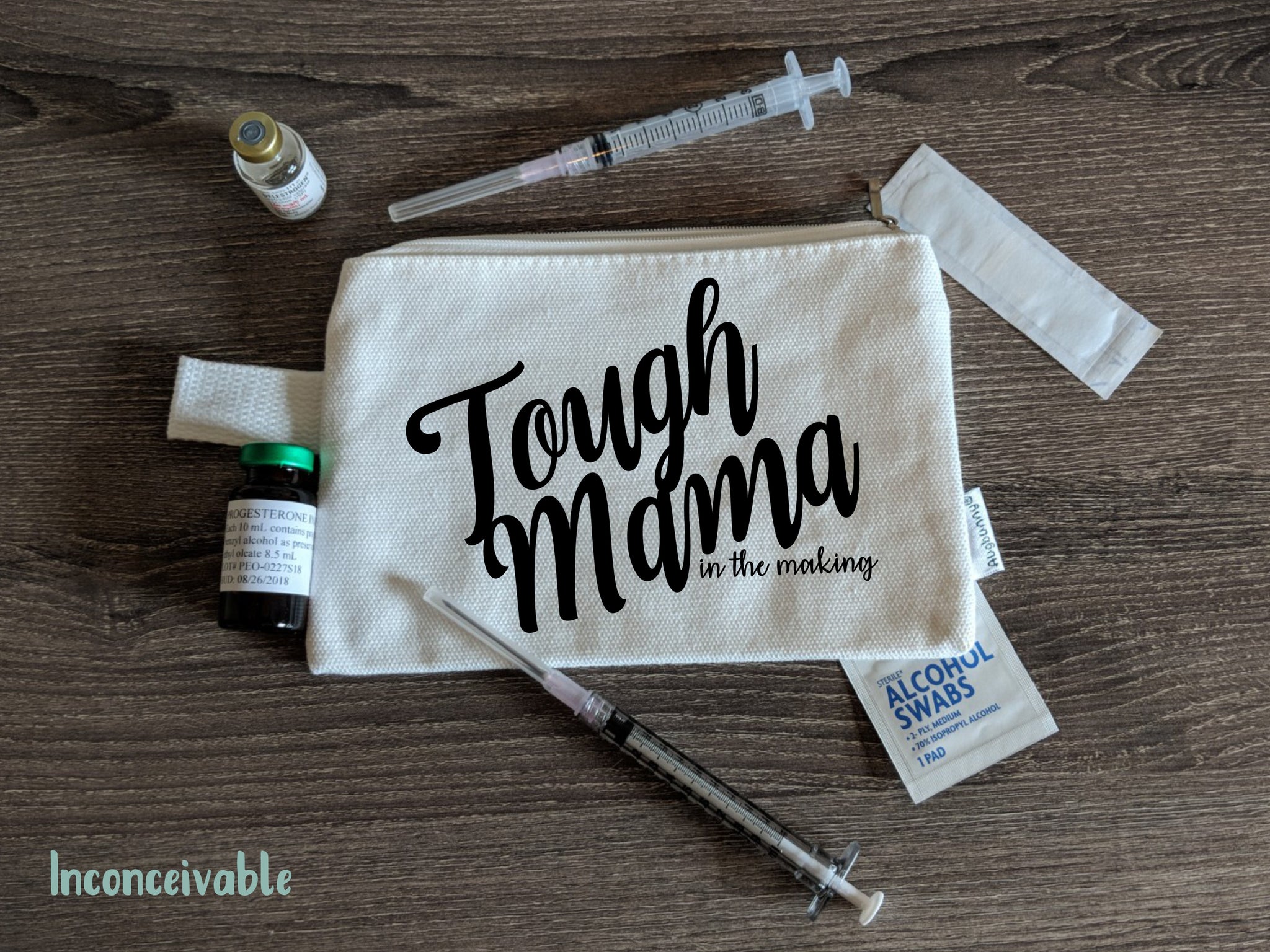 Tough Mama in the Making - Canvas Zipper Bag